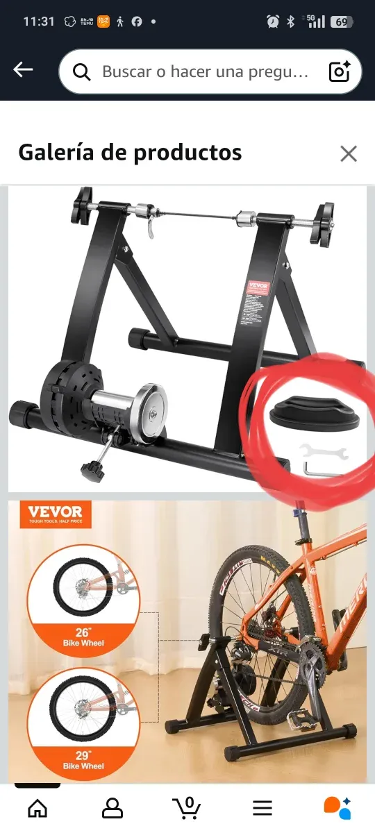 Rodillo Entrenamiento Bici VEVOR