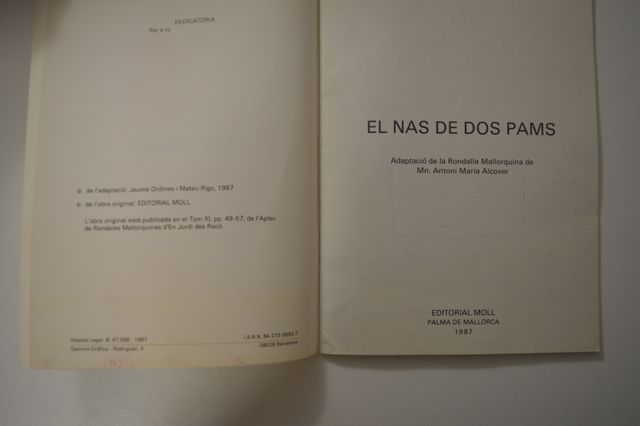 CUENTO CATALÀ EL NAS DE DOS PAMS MALLORCA ED MOLL