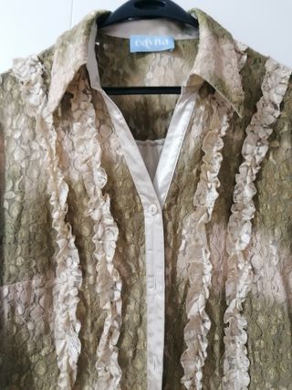 Camisa Cavita mujer encaje dorado