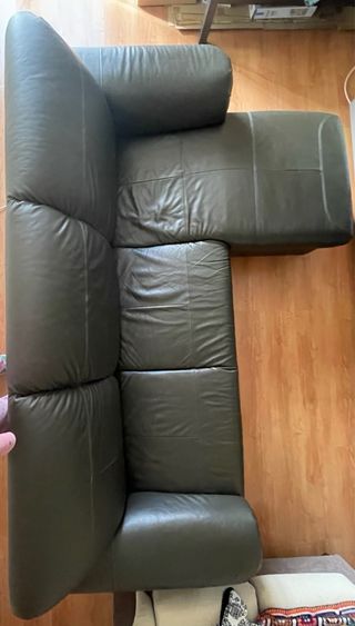Sofá de cuero 3 plazas chaise longue
