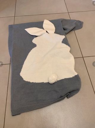 Copertina neonato grigia coniglio