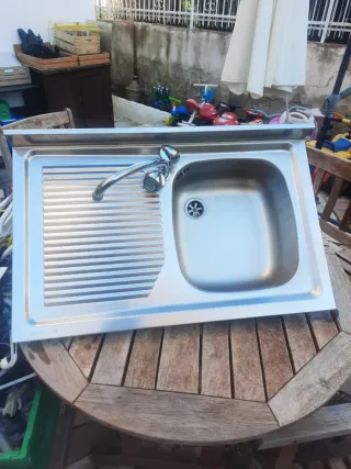 Lavello acciaio inox con rubinetto 51x81