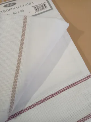 Tris strofinacci cotone tela Aida ricamo