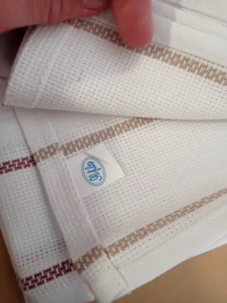 Tris strofinacci cotone tela Aida ricamo