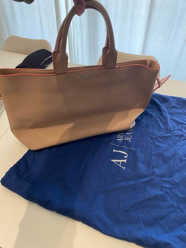 Bolso Armani Jeans Beige y Rosa