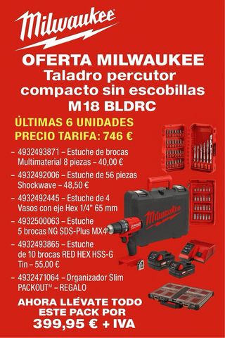 Milwaukee M18 Taladro Percutor Sin Escobillas