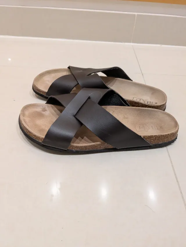 Chanclas marrones piel Talla 44 hombre