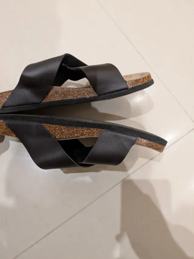 Chanclas marrones piel Talla 44 hombre