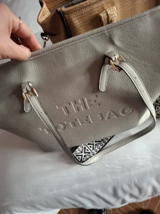 Set 3 borse donna: nera, grigia e paglia