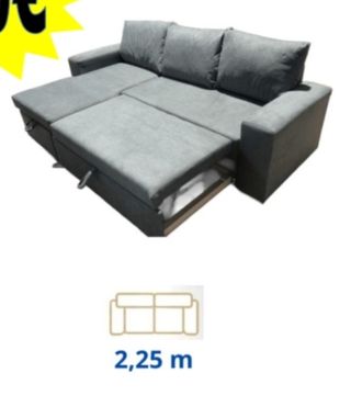 Sofá Cama con Chaiselongue Reversible y Arcón