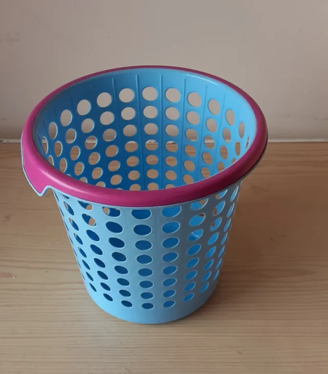 Pak 2 papeleras Plástico Azul y Blanca