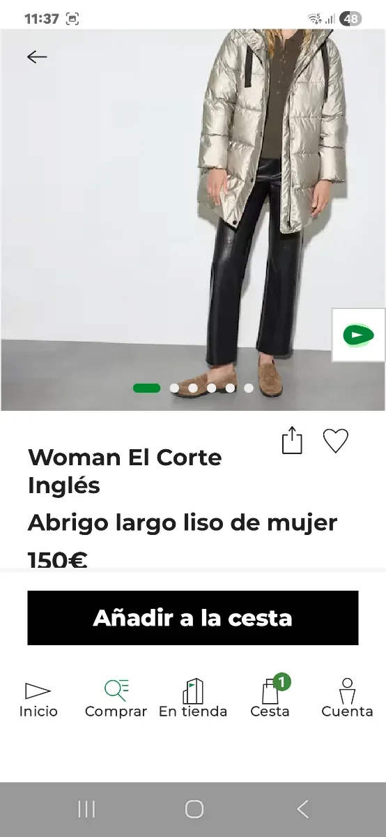 Abrigo acolchado mujer.Overside.