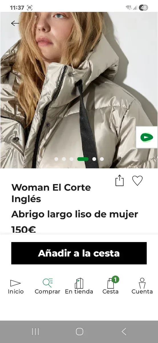 Abrigo acolchado mujer.Overside.