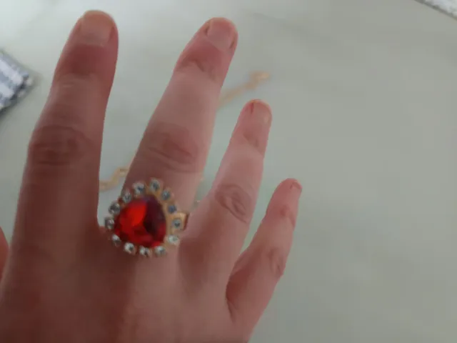 Conjunto de bisutería corazón rojo