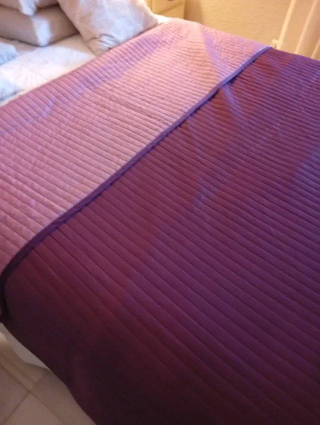 Colcha bouti reversible rosa y morada