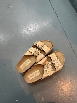 Sandalias plataforma Stradivarius beige