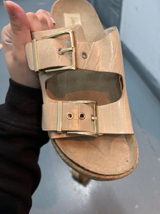 Sandalias plataforma Stradivarius beige