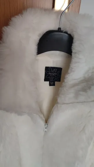 Chaqueta pelo sintético blanca talla M