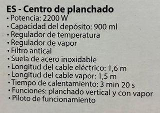 Centro de planchado Selecline