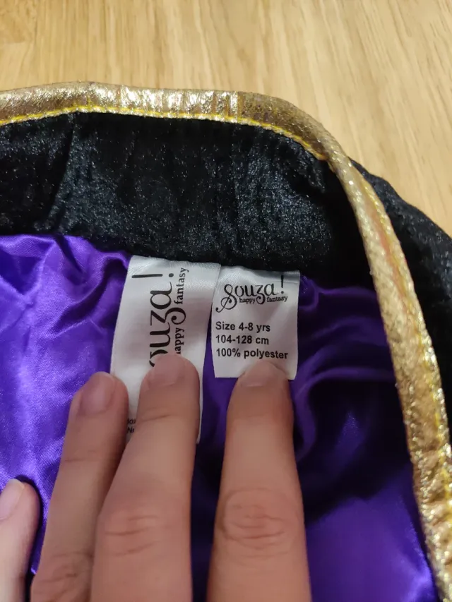 Gorro y capa brujo/hechicero 4-8 años