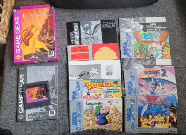 Lote Sega Game Gear + Juegos y manuales + maletín
