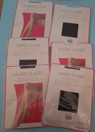 6 Pares Medias Negras 17 Den Marie Claire T.U