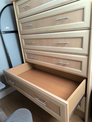 Cómoda 6 cajones haya clara