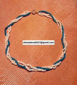 Collar de perlas y ojo de tigre