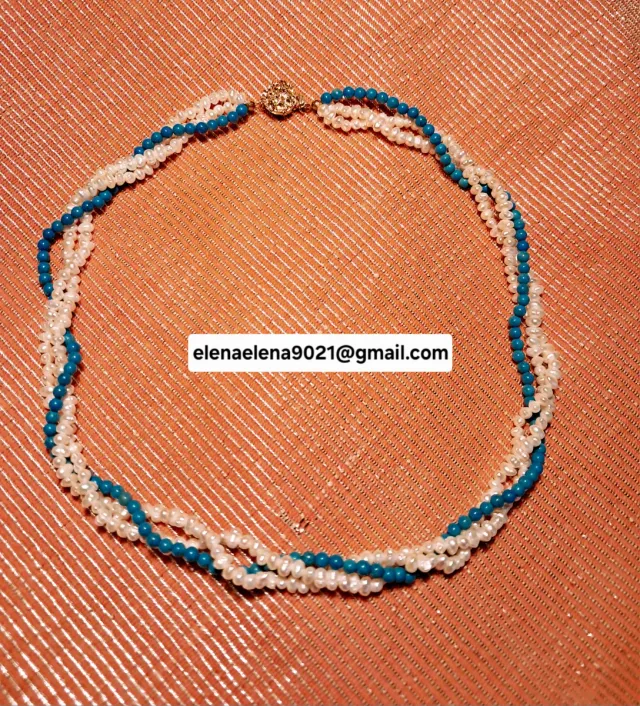 Collar de perlas y ojo de tigre