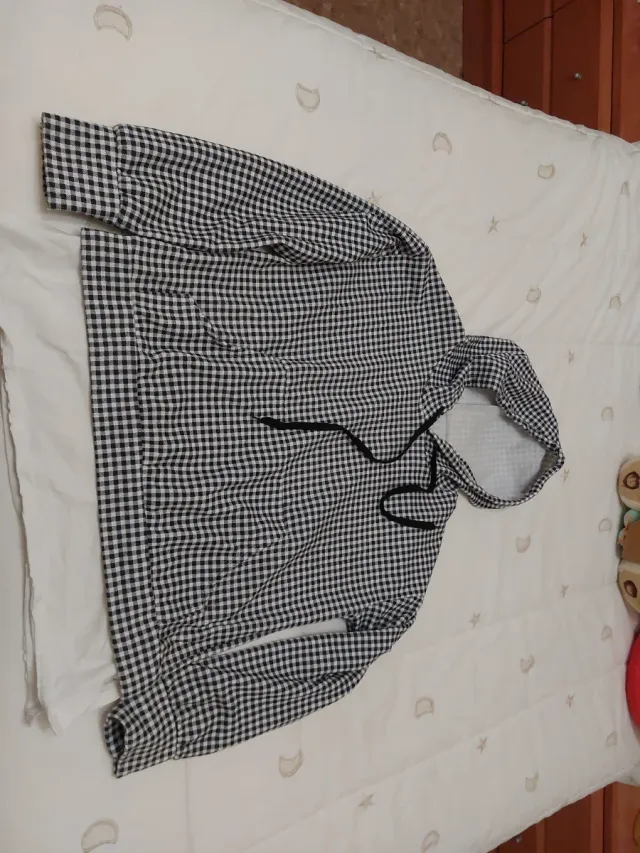 Sudadera cuadros blanco y negro