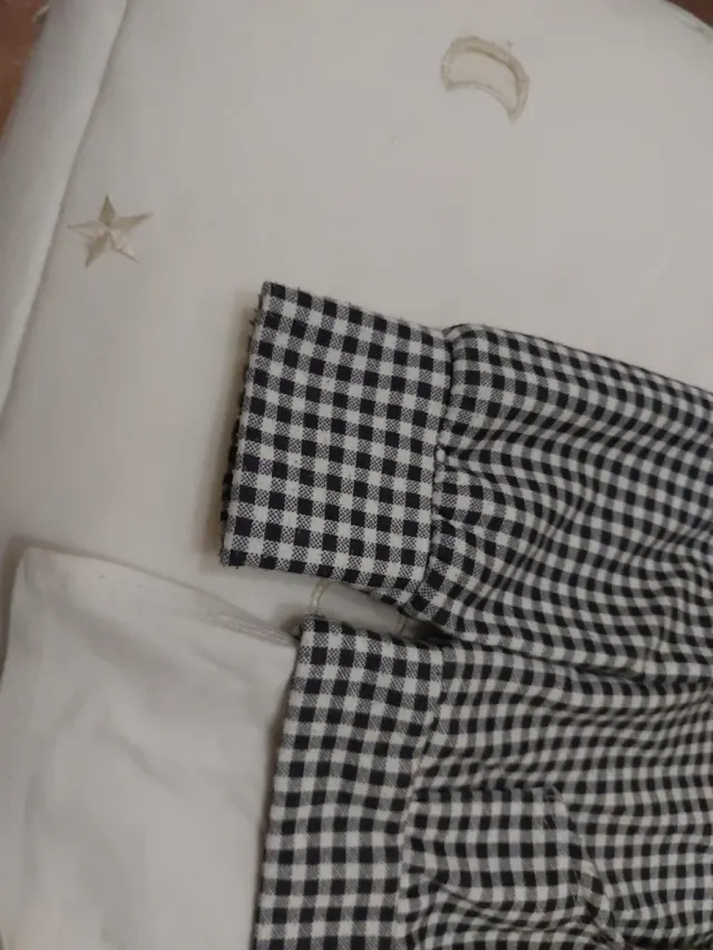 Sudadera cuadros blanco y negro