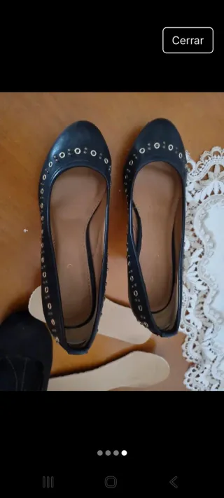 Zapatos planos negros con ojales