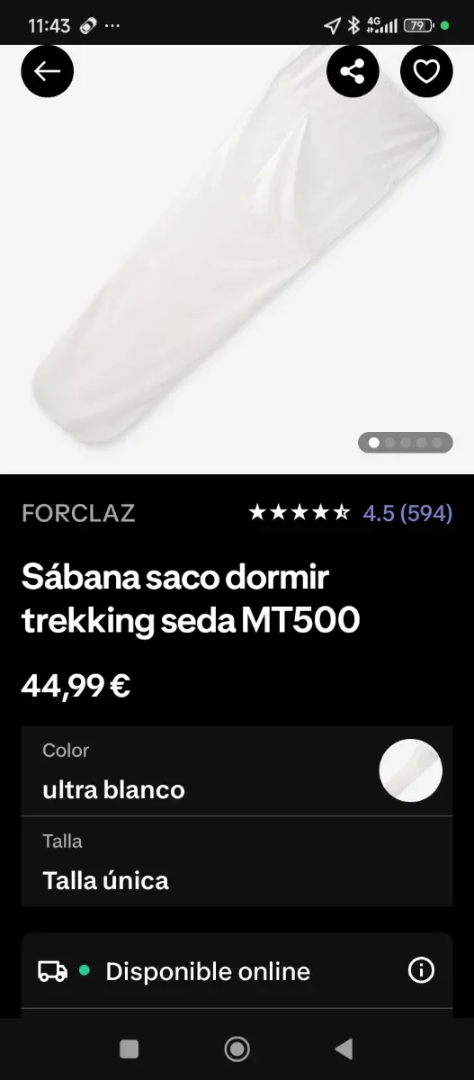 Sábana saco trekking seda MT500