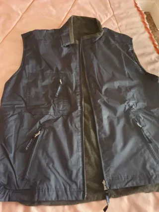 Chaleco caballero azul y gris. Reversible