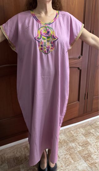 Caftán Morado Bordado Talla Única