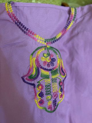 Caftán Morado Bordado Talla Única