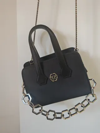 Mini borsa Philipp Plein nera con catena