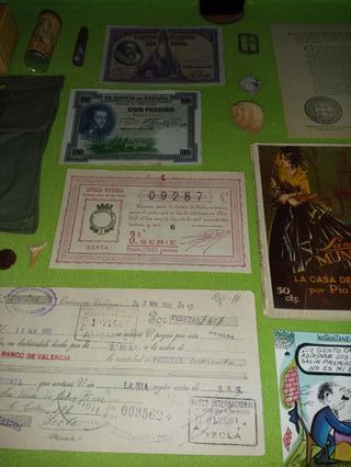 Lote antiguo. Guerra Civil Billetes Lotería Tabaco