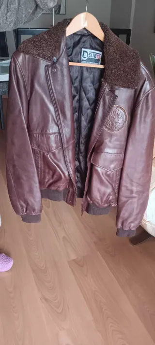 Cazadora aviador piel marrón DEUBO