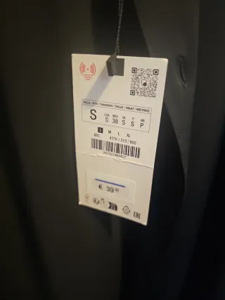 Camisa Zara Negra Manga Larga Material elastico