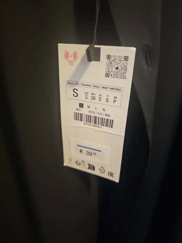 Camisa Zara Negra Manga Larga Material elastico