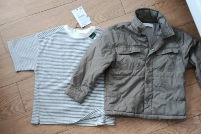 Conjunto chaqueta ligera y camiseta rayas