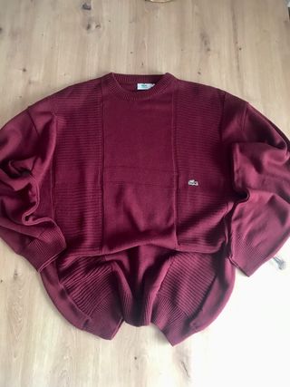 Jersey Lacoste Hombre Burdeos XL Vintage