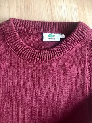 Jersey Lacoste Hombre Burdeos XL Vintage