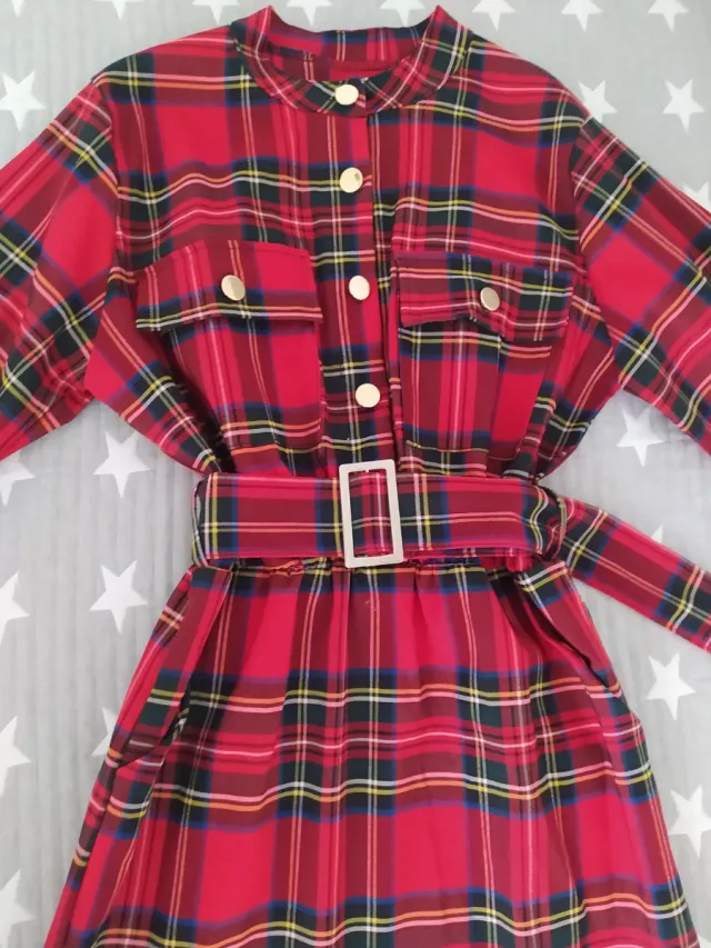 Vestido a cuadros rojo