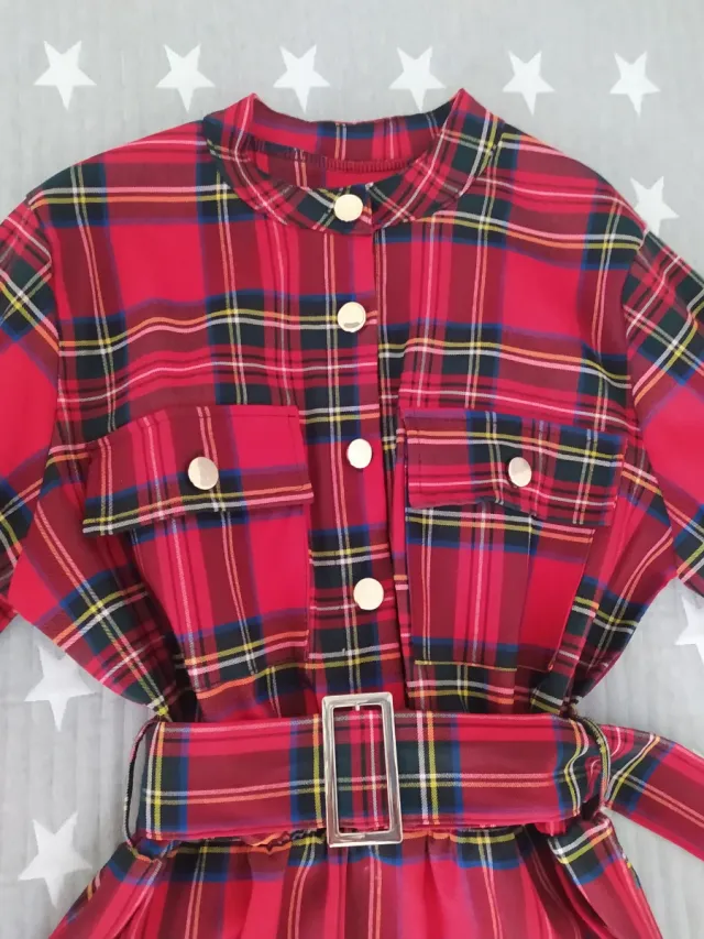 Vestido a cuadros rojo