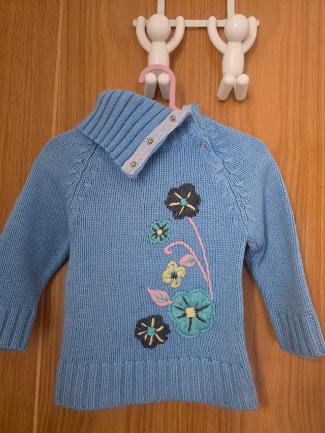 Jersey azul T.2 con flores