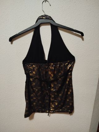 ¡REBAJA FIESTAS! Top lentejuelas negro y dorado