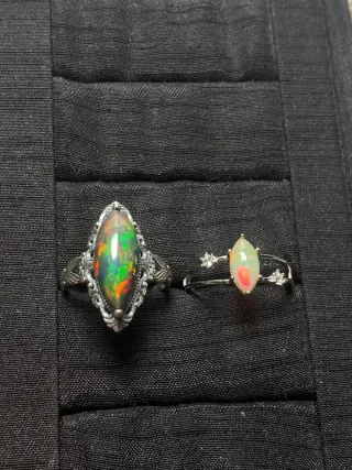 Anillo Plata 925 Ópalo Natural Marquise