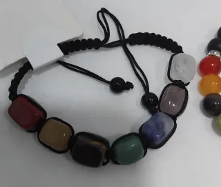 2 Pulseras Piedras Reiki Ajustables